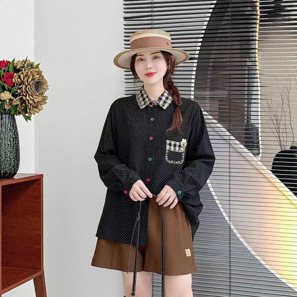 ผู้หญิงที่มีคุณภาพสูง100% เส้นด้ายฝ้ายเสื้อเสื้อฤดูใบไม้ร่วงใหม่,วินเทจประกบแพทช์ผ้าฝ้ายคู่,หลวมปกลายสก๊อตคาร์ดิแกนเสื้อ