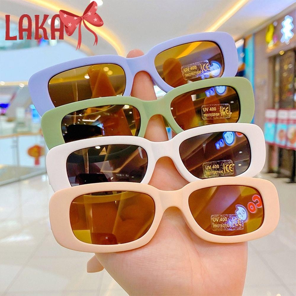 LAKA Kids Oval Frame Sun Glasses, Outdoor Sun Protection Childrens Square Glasses, Cute Summer Shade