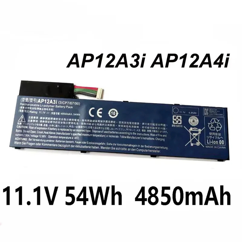 AP12A3i AP12A4i 11.1V 54Wh แบตเตอรี่แล็ปท็อปสําหรับ Acer Aspire M3 M5 Iconia W700 Timeline U M3-581T