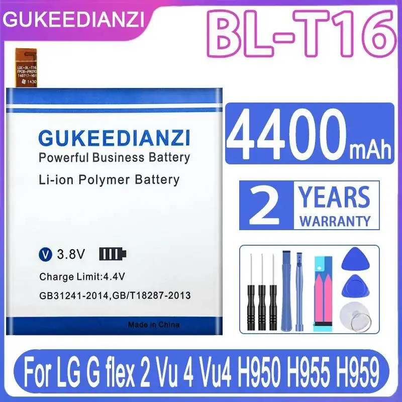 4400mAh ทนทานสําหรับ LG G Flex 2 VU 4 Vu4 H950 H955 H959 BL T16 แบตเตอรี่โทรศัพท์มือถือ BL-T16