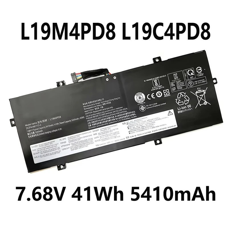 L19M4PD8 L19C4PD8 7.68V 5410mAh 41Wh แบตเตอรี่แล็ปท็อปสําหรับ Lenovo โยคะ Duet 7-13IML05 Series 5B10