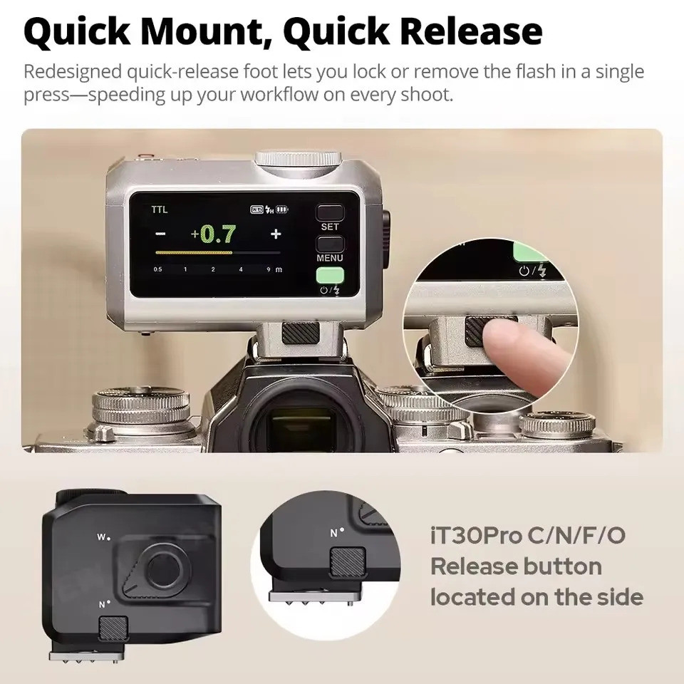 ประสิทธิภาพสูง Godox IT30Pro C/N/S/F/O IFlash กล้องแฟลช Speedlite HSS TTL 2.4G แฟลชพ็อกเก็ตไร้สายสํา