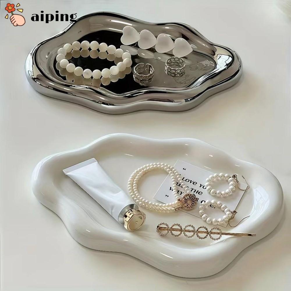 AIPING แผ่นเก็บของ, พลาสติกถาดเครื่องประดับขนาดเล็ก, Creative Cloud Shape เครื่องประดับจานนาฬิกา/กุญแจ Storage