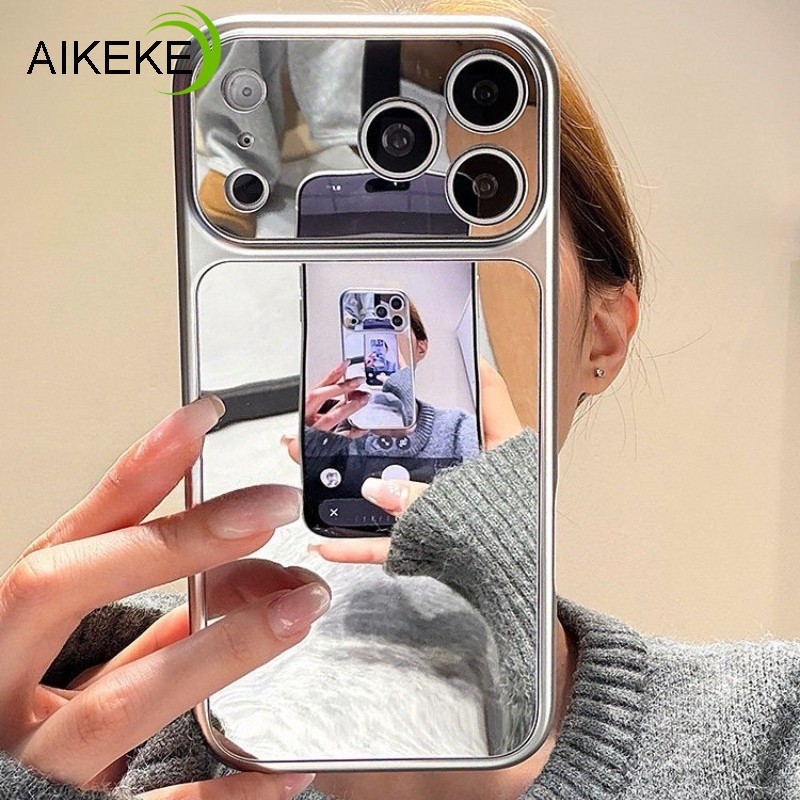กระจกเงินเคสโทรศัพท์สําหรับVivo X300 X300S X200 FE X200T X200S X100 X100S X90S X80 X70 X60 X50 G2 V21 V20 Pro Plus V15 5G 4Gฝาครอบแต่งหน้ากระจกนุ่มน่ารัก