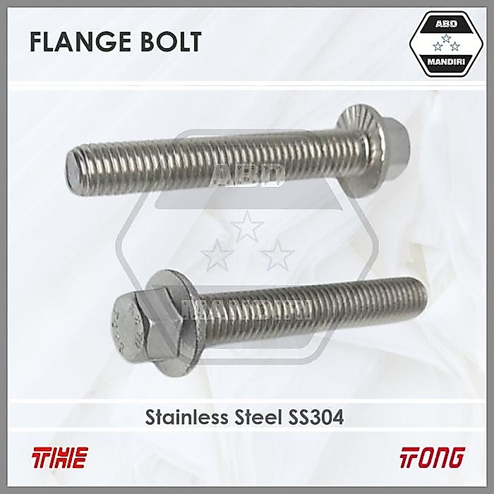 SS304 Flange Bolt M5 X 25 (SUS304 A2-70 Flange Bolt Stainless) M5x25 / 5x25 / Cap Bolt 5 x 25