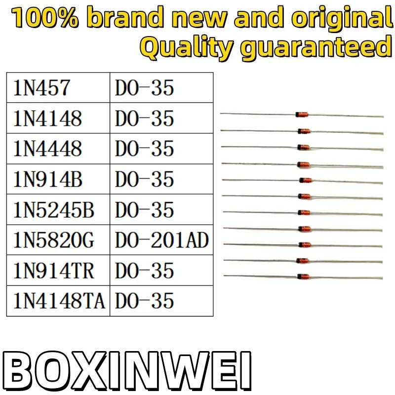 10PCS 1N457 1N4148 1N4448 1N914B 1N5245B 1N5820G 1N914TR 1N4148TA Field Effectทรานซิสเตอร์