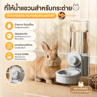 ที่ใส่น้ํากระต่าย ชามน้ำกระต่าย ประเภทแขวน เก็บน้ำอัตโนมัติ ล้างทำความสะอาดได้ ป้องกันฝุ่น