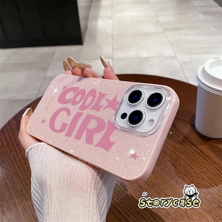 เหมาะสำหรับ OPPO Reno 16 14F 13F 15 15F 13 5 11 5F 16F 12 13F 12F 5z 6 6z 14 ลายตัวอักษร COOL GIRL กลิตเตอร์ เคสโทรศัพท์