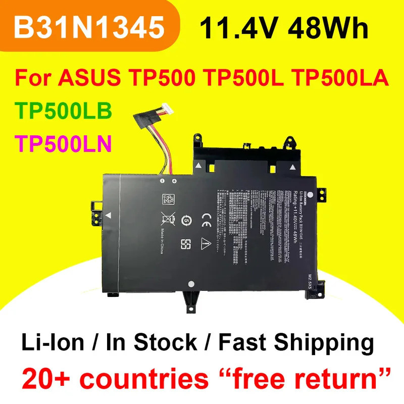 11.4V 48Wh B31N1345 แบตเตอรี่แล็ปท็อปสําหรับ ASUS TP500 TP500L TP500LA TP500LB TP500LN Series ชาร์จพ