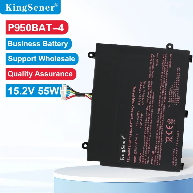 KingSener P950BAT-4 แบตเตอรี่แล็ปท็อปสําหรับ CLEVO Eurocom Q5 Eurocom Q6 P955EP6 P950KP6 P950HP6 P95