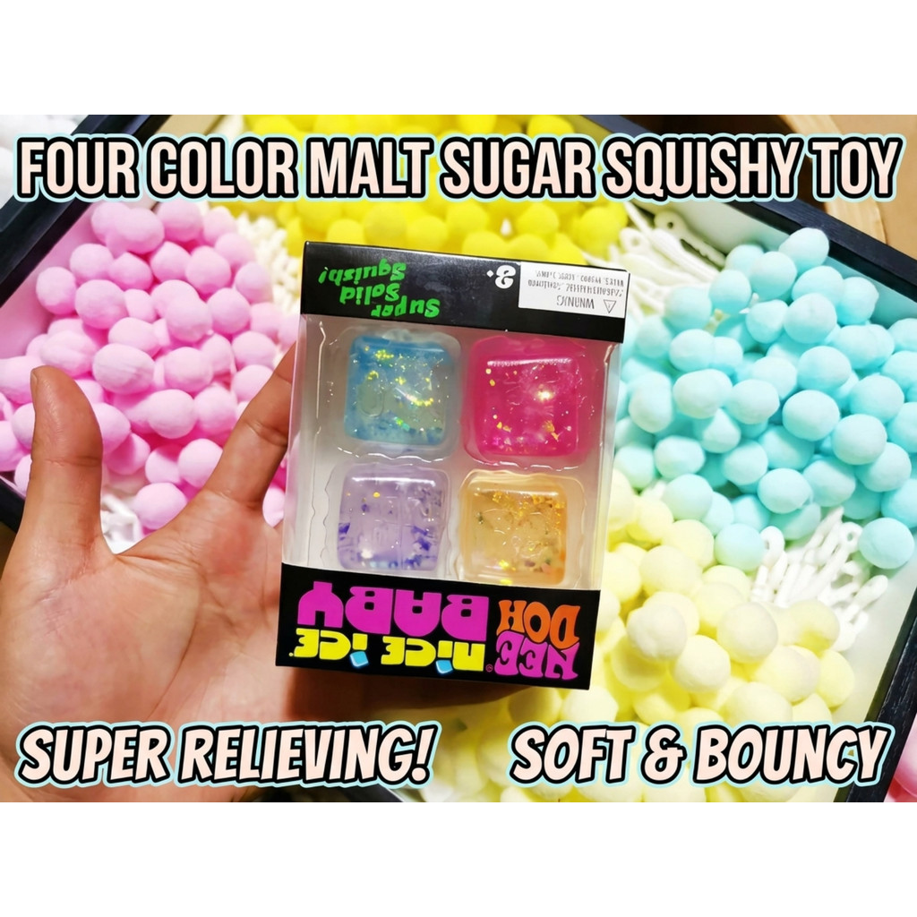 NEEDOH Gold Glitter Cube Maltose Squishy ของเล่น, Creative อินเทรนด์ความเครียดบรรเทาสําหรับพนักงานออฟฟิศและนักเรียน, Sensory Hand-Eye การประสานงานเด็กของขวัญสะสม