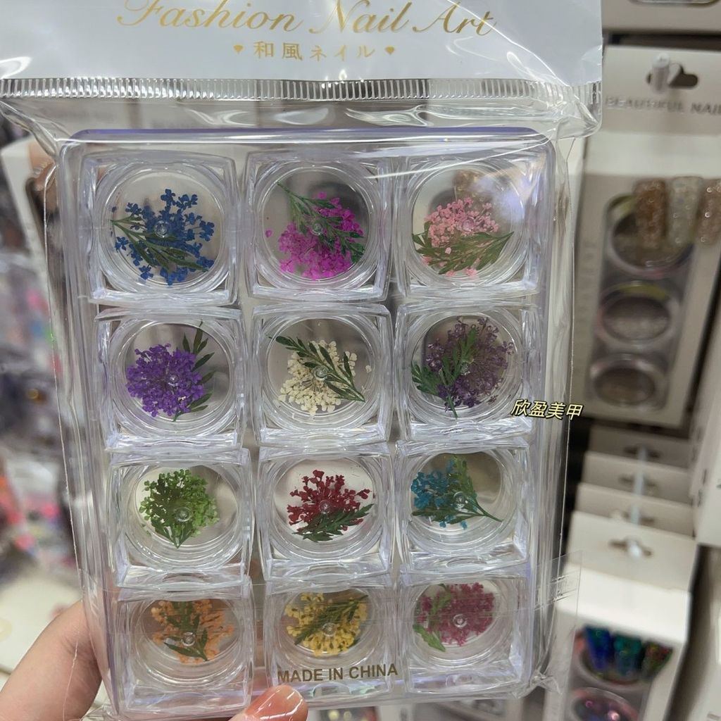 Ooolala Henna เครื่องประดับกลีบเล็กดอกไม้ขนาดใหญ่กลีบพลัมธรรมชาติบริสุทธิ์ 12 สี Gypsophila Henna