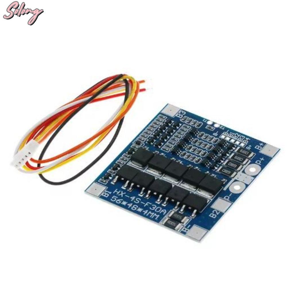 COMAME BMS, 12.8V 14.4V Blue Green LiFePO4 / Lithium Battery Board, 4S 3.2V 3.7V 30A พร้อม Balance B
