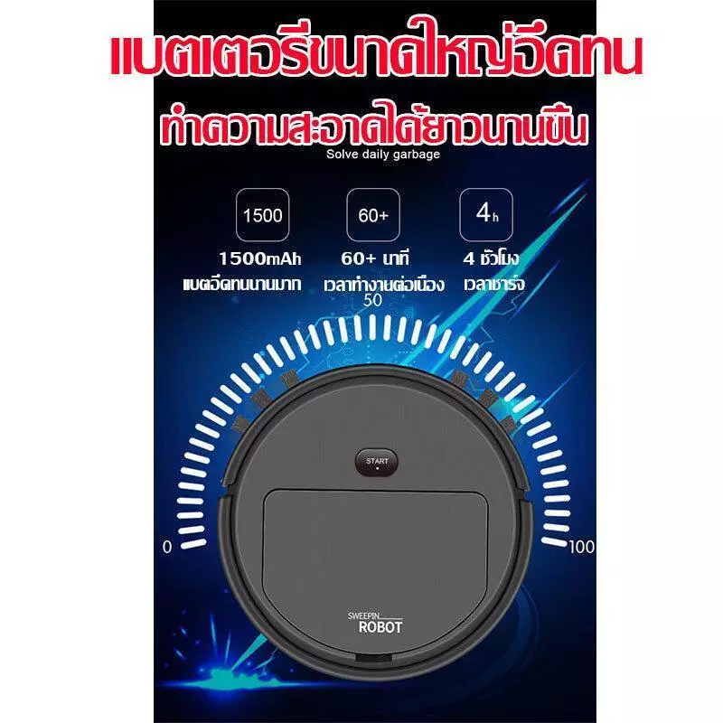หุ่นยนต์ดูดฝุ่น 25000Pa อัจฉริยะ thumbnail 7