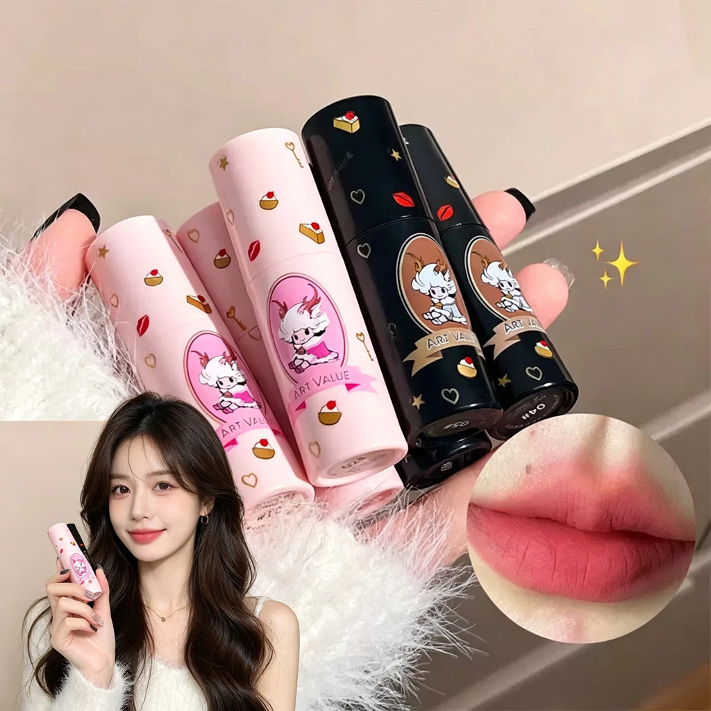 my-shop： ลิปสติก เนื้อแมตต์กํามะหยี่ เนื้อนุ่ม เกลี่ยง่าย สีสวย ให้ความชุ่มชื้น ติดทนนานCA66
