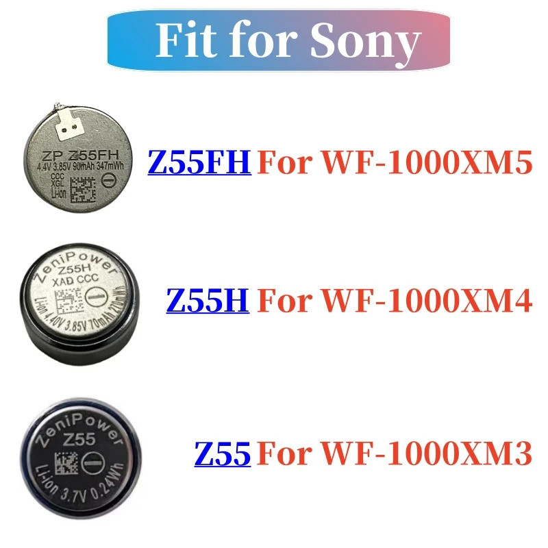 2 ชิ้น/ล็อตเปลี่ยนชุดหูฟังแบตเตอรี่สําหรับ Sony WF-1000XM3 WF-1000XM4 WF-1000XM5 Z55H Z55 Z55FH สําห