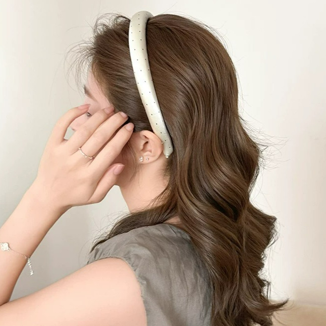 No-Slips Vintage Elegant French Elegant Satin Polka Dot รูปที่ 3