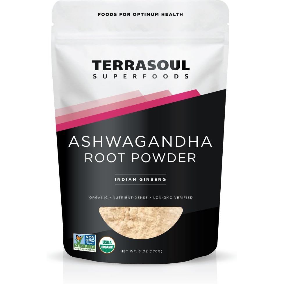 Terrasoul Superfoods Organic Ashwagandha Root Powder 6oz