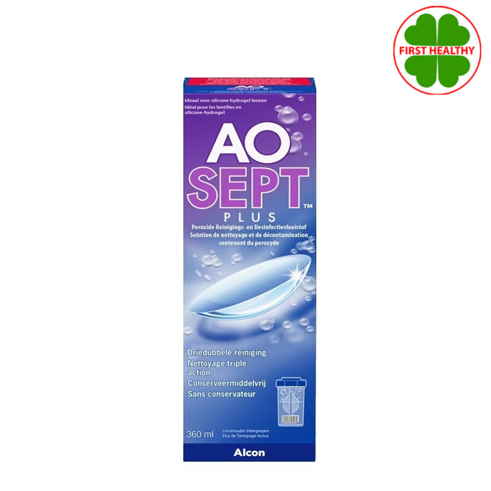 Aosept Plus Alcon  เอโอเซ็พท์ พลัส น้ำยาทำความสะอาดคอนแทคเลนส์ ( ขนาด 360ml )