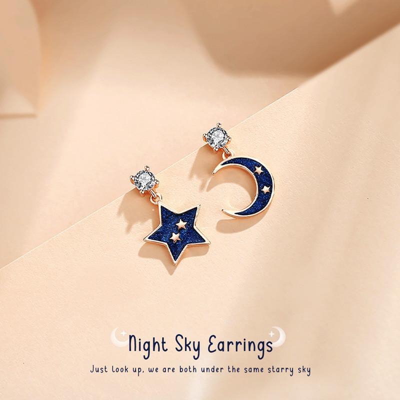 Night Sky Earrings ต่างหูเงินแท้ S925 [MERCELO]
