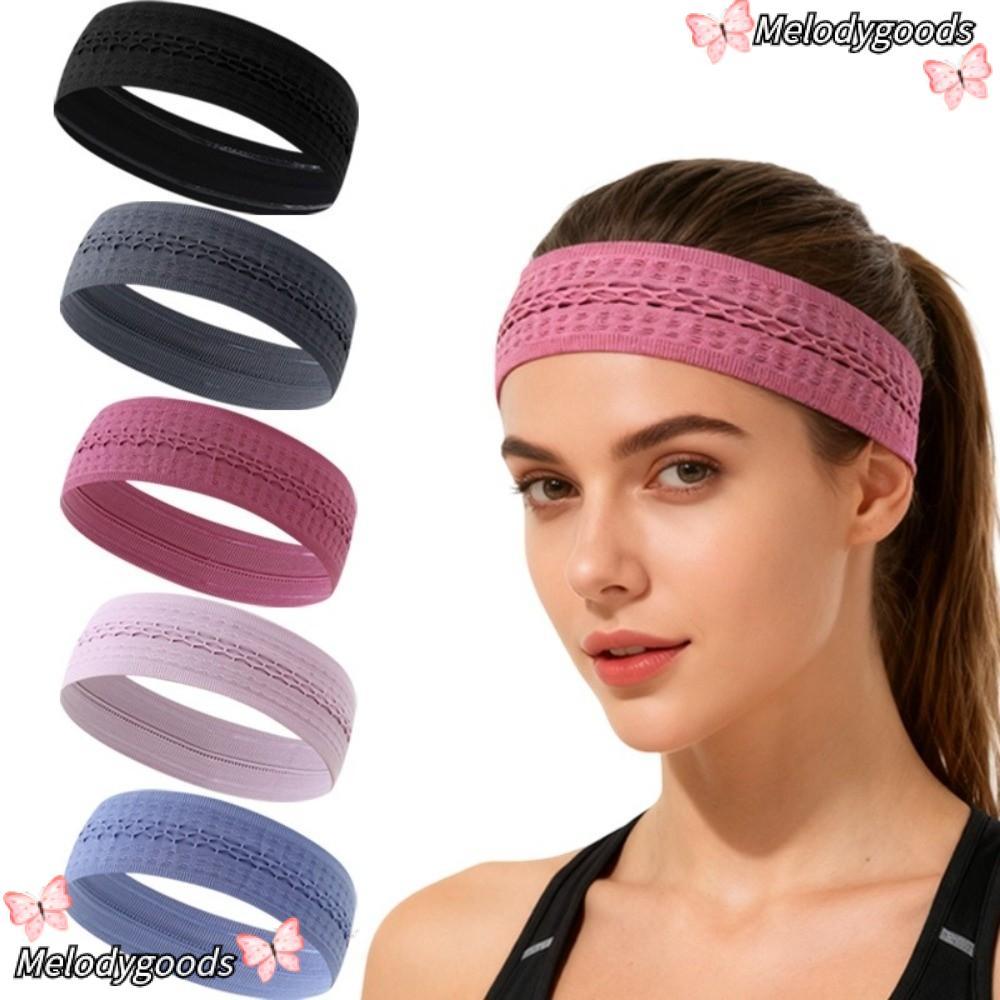 MELODG ที่คาดผมแบบสปอร์ต,ลื่นดูดซับเหงื่อออกกําลังกาย Sweatband,สบายระบายอากาศยืดหยุ่นสูงแห้งเร็วโยคะ Hairband กลางแจ้ง