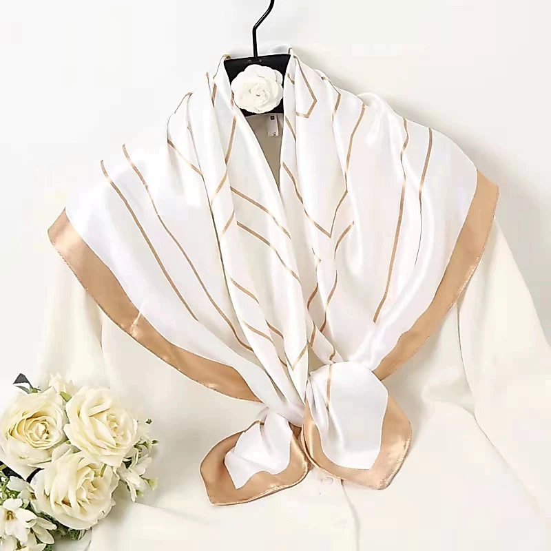 shawl ผ้าคลุมไหล่ซาติน ผ้าพันคอ ( ขนาด ไหญ่90*90ซม )(สินค้าพร้อมส่งที่ไทย)