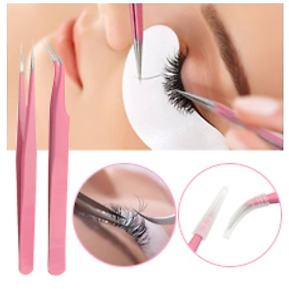 Thalia Beauty Secret - Tweezers  ที่คีบขนตา ที่หนีบขนตาปลอม แหนบ ปลายโค้ง  สแตนเลส อย่างดี คุณภาพสูง