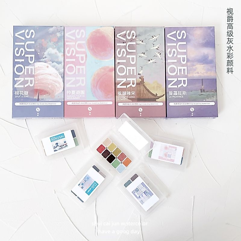 🎨พรี​ออเดอร์​สีน้ำยี่ห้อ✨super vision✨🎨✨ลดค่าส่งขาดทุน✨สีน้ำพาสเทลมีให้เลือกมากกว่า​100สี​💥 สีสวยคุณ​ภาพดี💥