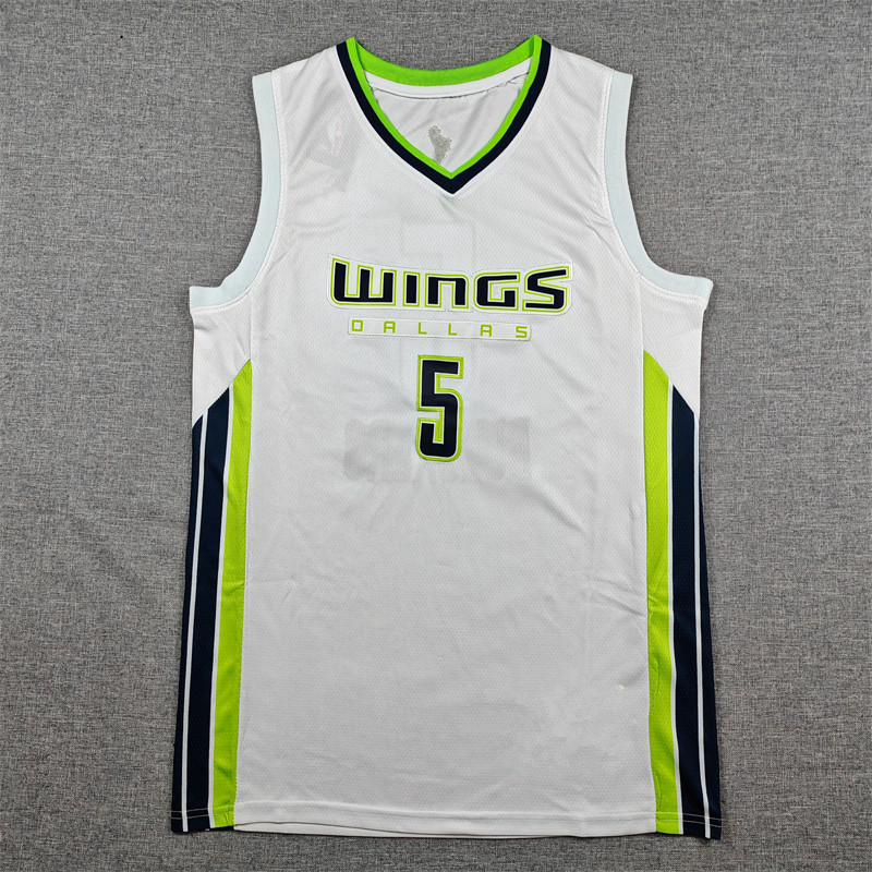 ชุดบาสเก็ตบอลปัก DALLAS Wings No. 5 เสื้อ DALLAS Wings bueckers สีขาว