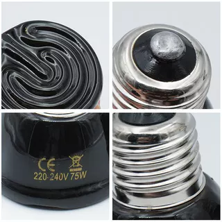 ไฟกกสัตว์ หลอดไฟ ขั้ว E27 สีดำ หลอดไฟเซรามิค หลอดไฟให้ความร้อน ไฟให้ความร้อน​สำหรับเต่าบกสัตว์เลื้อยคลานกกลูกนก