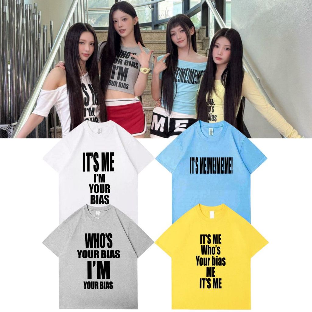 Kpop ILLIT ITS ME รอบคอผ้าฝ้าย T แขนสั้น Casual Top Man/ผู้หญิงเสื้อคู่สั้น