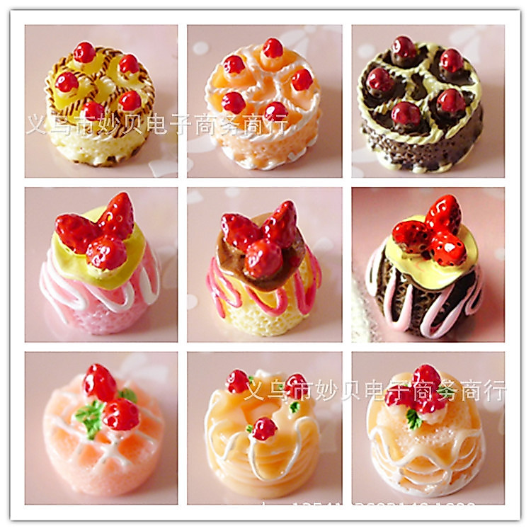 10pcs จําลองเค้กสตรอเบอร์รี่ขนาดเล็กขนาดเล็กขนาดเล็กอาหารของเล่น ทําเอง เคสโทรศัพท์วัสดุ ทําเอง ต่างหูวัสดุ