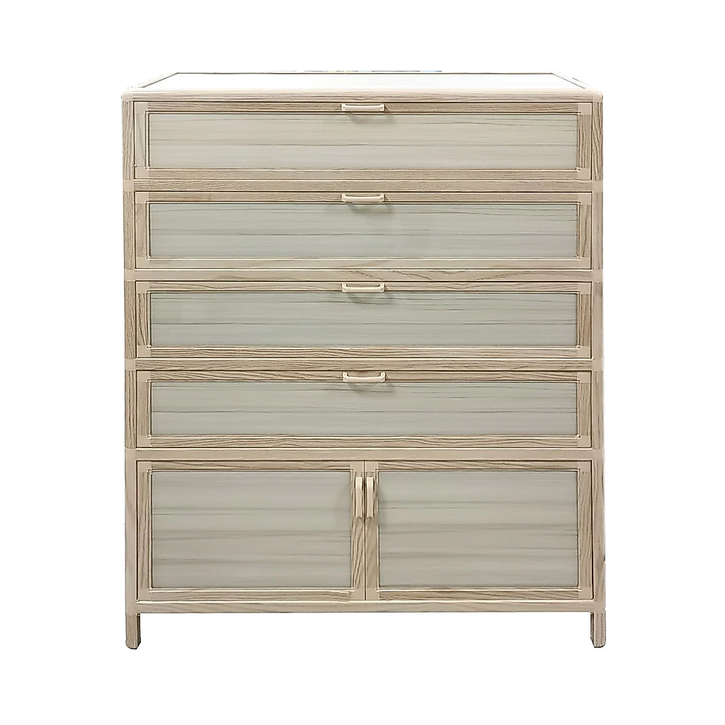 ตู้รองเท้าอะลูมิเนียม 5 ชั้น EIFFEL CALINA รุ่น KTAC7501-5 ขนาด 82 x 33 x 110 ซม. สีลายไม้