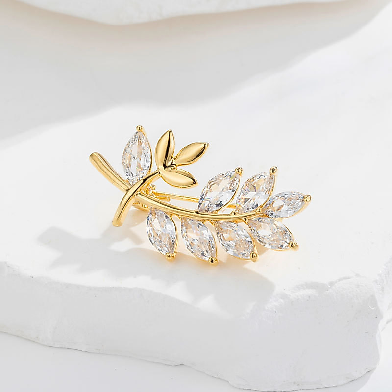 แฟชั่นประณีตเข็มกลัดใบเล็กพรีเมี่ยมelectroplating Leaf เข็มกลัด Blazer อุปกรณ์เสริม Pin