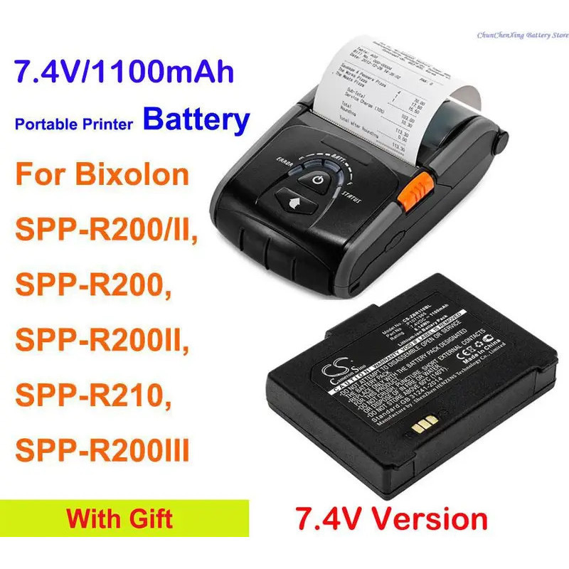 Cameron Sino 1100mAh แบตเตอรี่เครื่องพิมพ์แบบพกพา PBP-R200 สําหรับ Bixolon SPP-R210, SPP-R200, SPP-R