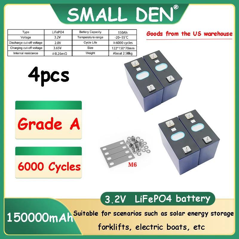 3.2โวลต์ 150000MAh LiFePO4 แบตเตอรี่ DIY 4s 8s 12v 24V RV รถจักรยานยนต์ไฟฟ้ารถ travel พลังงานแสงอาทิ