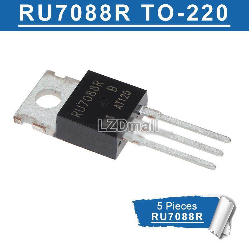 5pcs RU7088R TO-220 RU7088 RU 7088R TO220 70V/80A N-Channel Power MOSFET ทรานซิสเตอร์ใหม่ IC