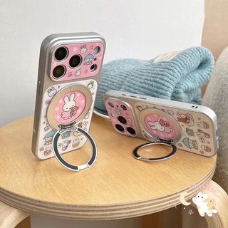 รองรับ IPhone 15 13 17 11 16 14 12 Pro Max 15 16 14 Plus เคสมิฟฟี่การ์ตูน น่ารักสุด ขาตั้งหมุนแม่เหล็กในตัว