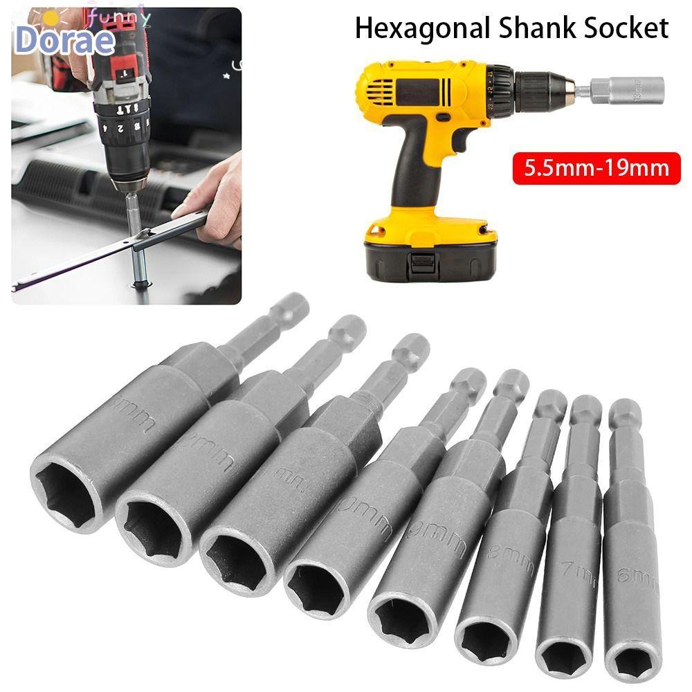 DORAESE 1 ชิ้น Key เจาะอะแดปเตอร์, ไดรฟ์ซ็อกเก็ตแม่เหล็ก Nut ไขควง Hex Socket, 1/4 "Hex 80 มม.ความยา