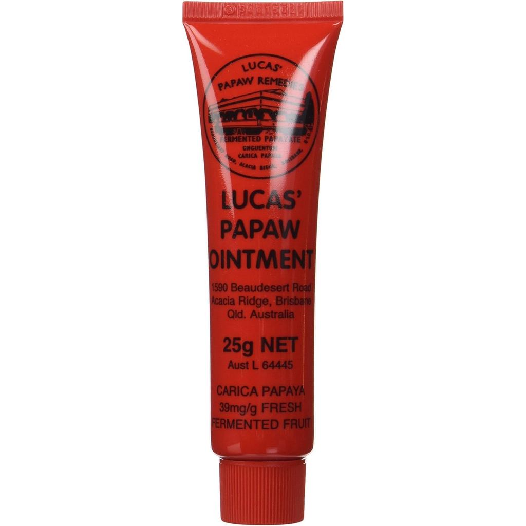 Lucas Papaw Ointment 25g - Soothing Lip and Skin Healing Balm with Fresh Fermented Carica Papaya, Na