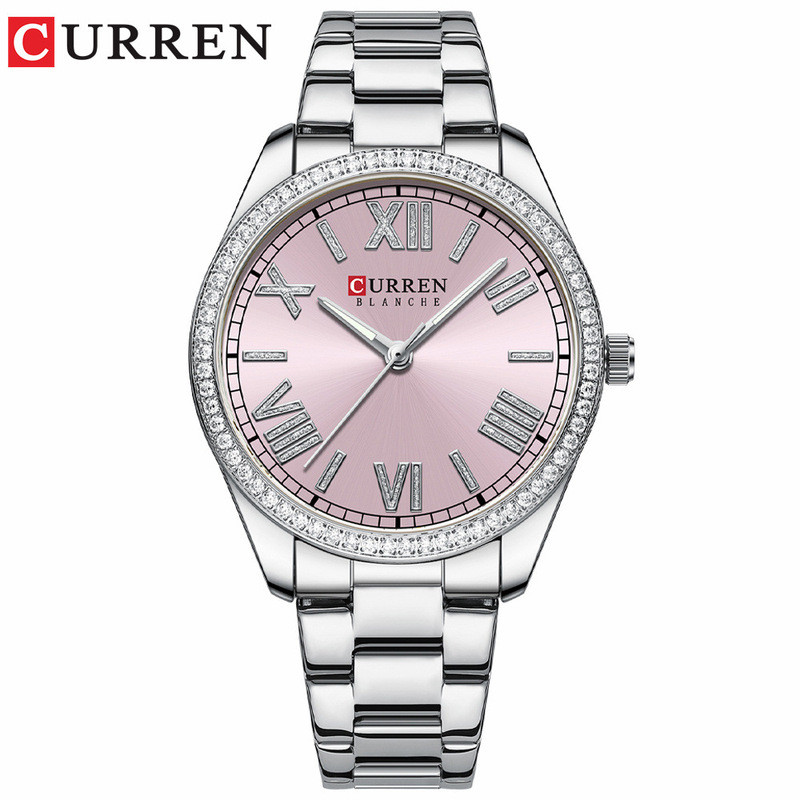 CURREN/CURREN 9088 Ladies Simple Retro Watch Roman Character นาฬิกาควอทซ์กันน้ํารอบนาฬิกาผู้หญิง
