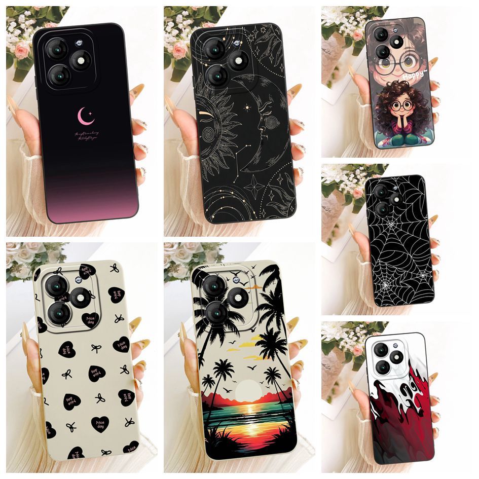 ฝาครอบป้องกันกล้องสําหรับ Itel A70 A665L / A80 A671L A671LC เคสโทรศัพท์หรูหรา Sunset Space สาวซิลิโค