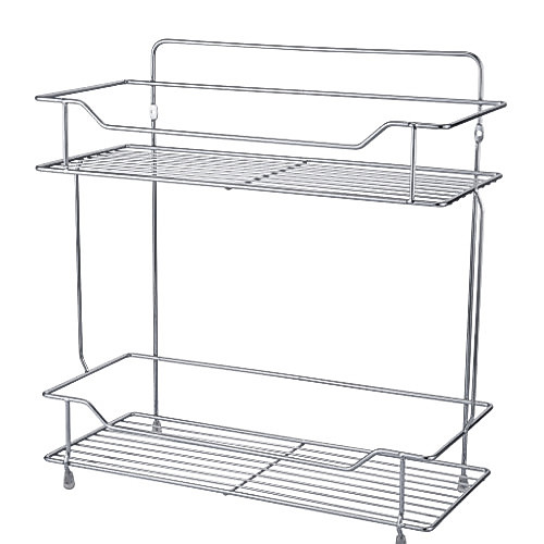 GlobalHouse Iris ตะแกรงชั้นวางของอเนกประสงค์ 2 ชั้น รุ่น โนล่า PQS-TQ-1003B ขนาด 35x16x34 ซม.