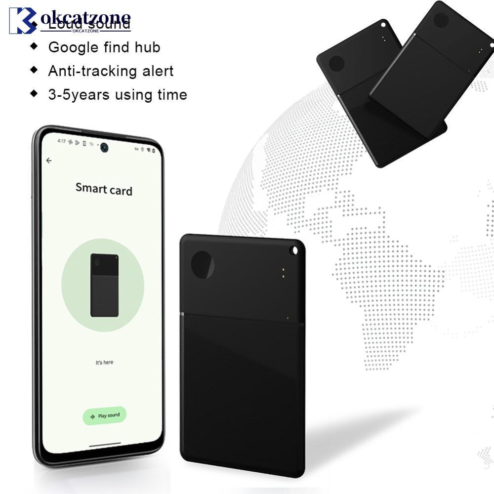 OKCATZONE การ์ดบางเฉียบ Tracker Global GPS Locator สําหรับ Android ทํางานร่วมกับ Google Find Hub Ant