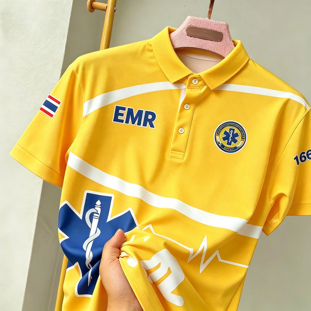 EMR เสื้อผ้ากู้ภัยฉุกเฉิน 5 สี เสื้อยืดโปโลผู้ชายขนาดใหญ่ระบายอากาศได้สบาย Quick-Drying