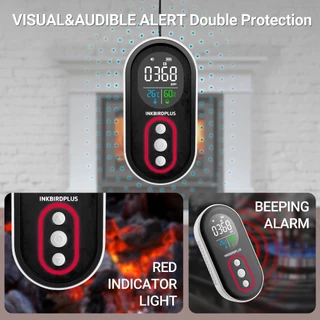 INKBIRD 3 in 1 Air Quality Monitor เครื่องตรวจจับคาร์บอนมอนอกไซด์ ความชื้นอุณหภูมิในร่ม CO Tester พร้อมสัญญาณเตือน