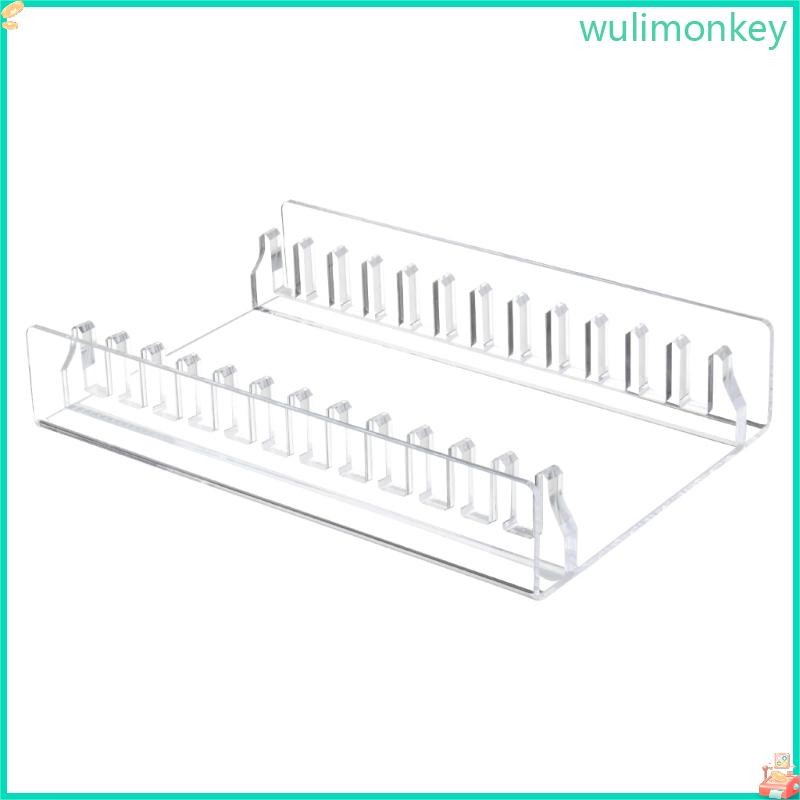 WU Transparents อะคริลิค CDs Holder Cascading Storage Rack สําหรับองค์กรโต๊ะ