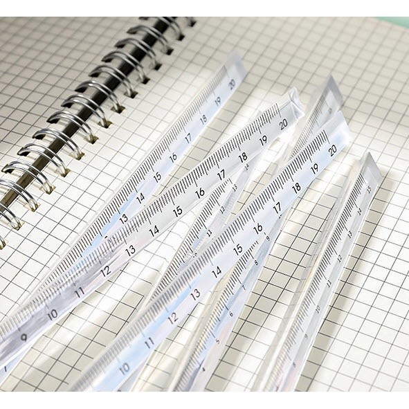 S0616 ไม้บรรทัด สามเหลี่ยม สีใส 15ซม. 3มิติ พลาสติกใส อุปกรณ์สำนักงาน คุณภาพดี เครื่องเขียน