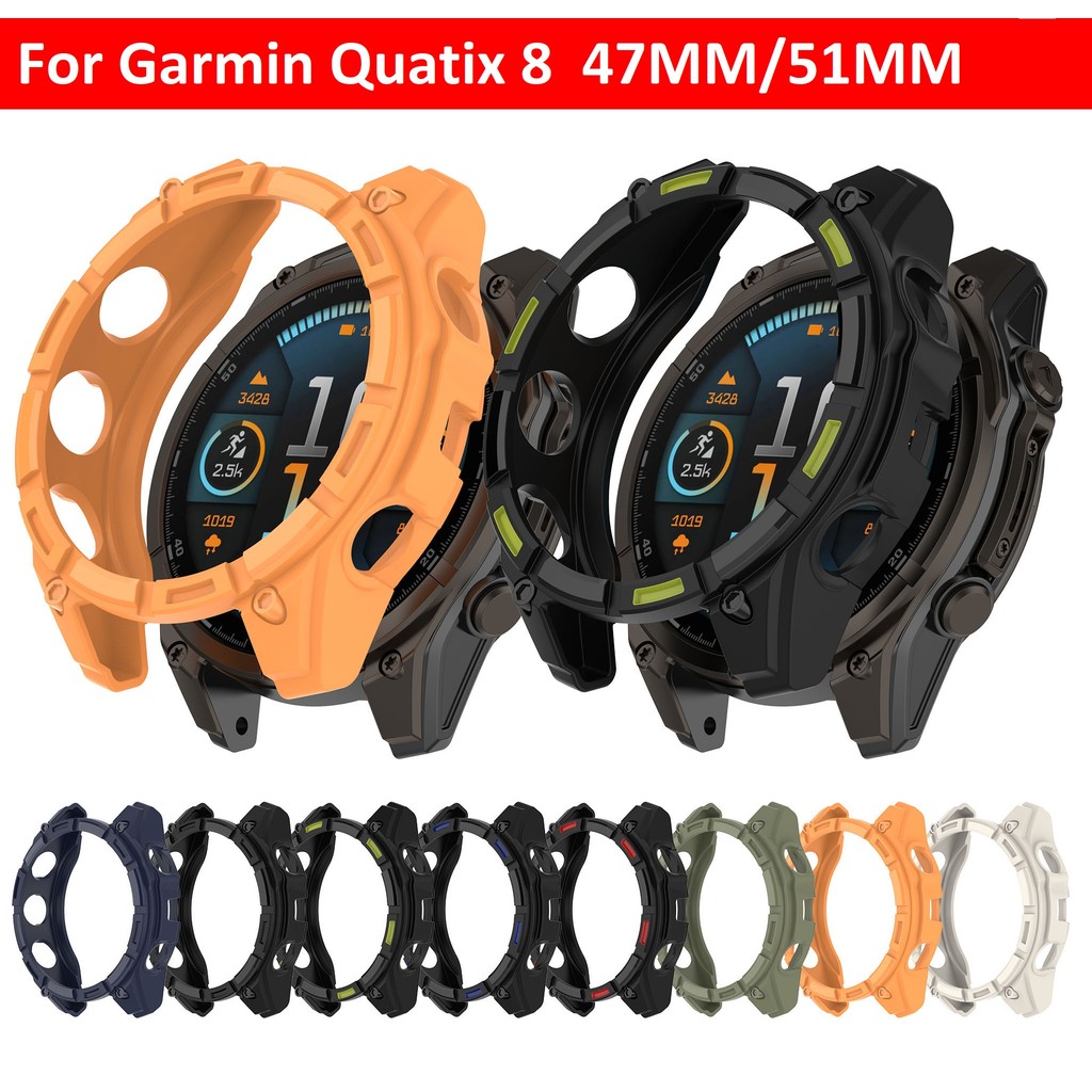 กรอบยางสําหรับ เคส Garmin Quatix 8 กรณี 47 มม.51 มม.กรอบป้องกัน Garmin quatix 8 Case สําหรับ Garmin 