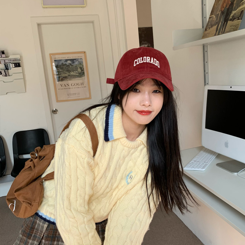 🍊Evelyn🍊หมวกเบสบอล ปักตัวอักษร กันแดด หมวกวินเทจ กลางแจ้ง หลากสี ใหม่ แฟชั่น สำหรับผู้ชายและผู้หญิง พร้อมส่ง - รูปที่ 4